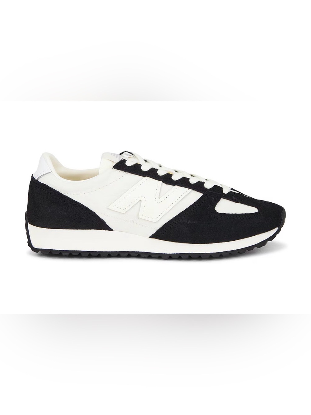New Balance White and Black Low-Top Sneaker
